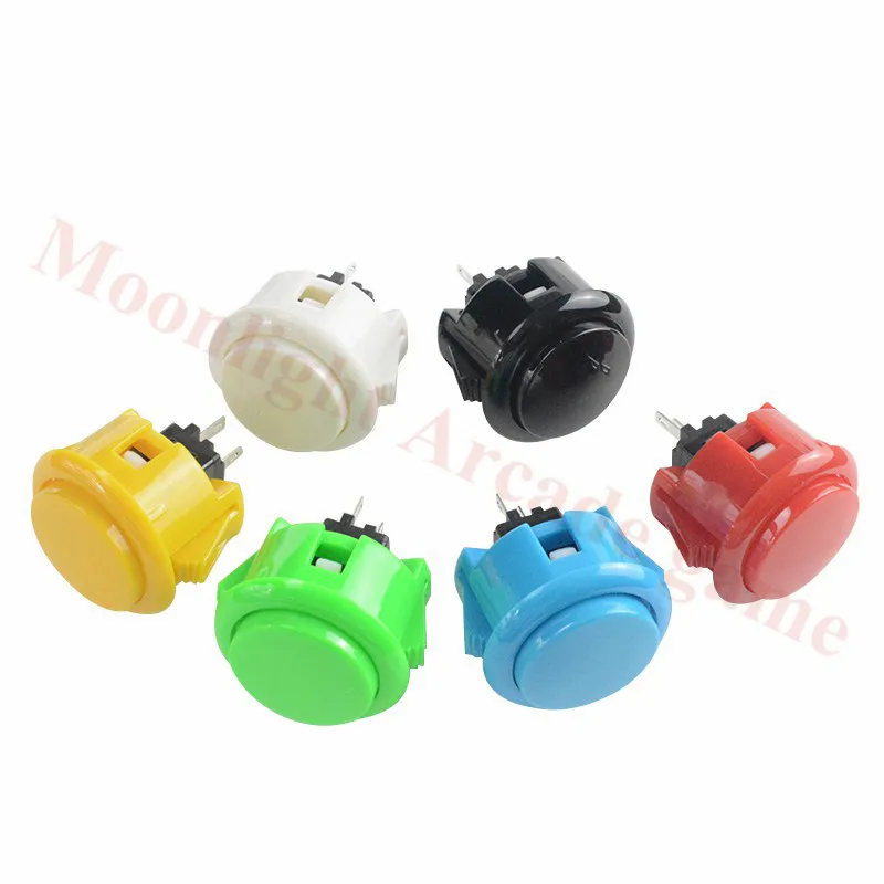 12pcs OEM 30mm silent push button copy sanwa push button for DIY Arcade fighting game kit 6 color for selection