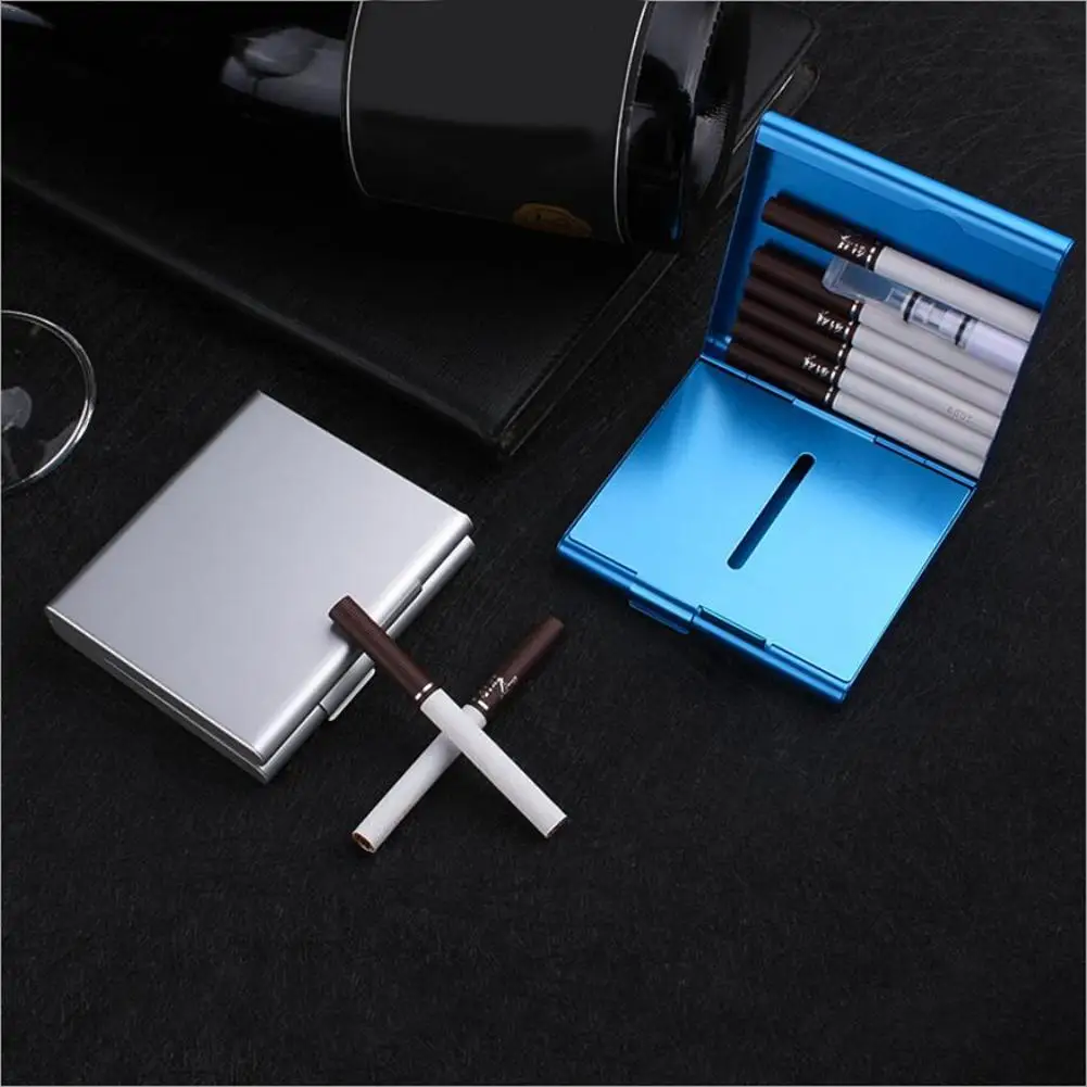 Double Layer Creative Aluminum Alloy Cigarette Case Ultra-thin Folio Cigar Storage Box Metal Container Can Hold 20 Cigarettes