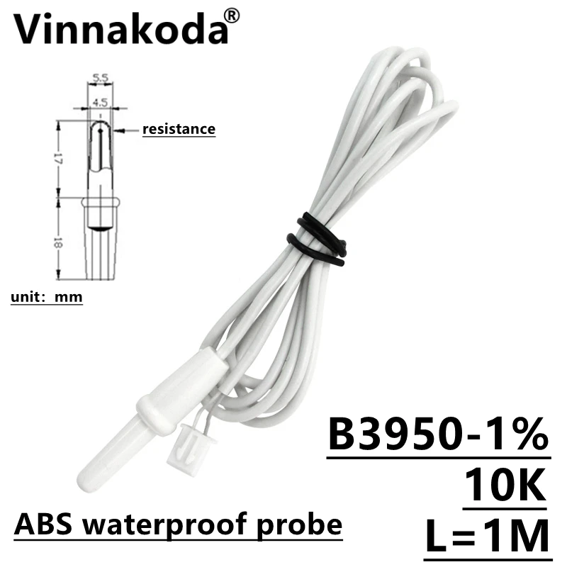 10K waterproof temperature sensor head ABS plastic shell NTC negative temperature probe fish tank water temperature probe B3950