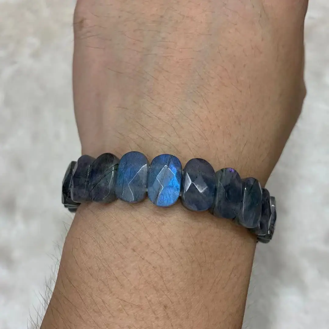 AA Természetes Rainbow Kék szín labradorite Karcsat Természetes Kő- Karcsat DIY ékszer számára Nő számára Adomány Nagybani !