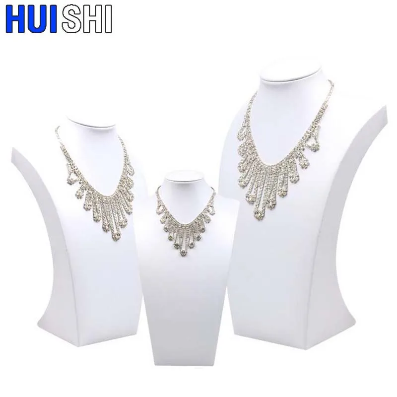 Hot Sale PU Mannequin Bust Necklace Stand White Jewelry Packaging Display Both for Business Home Usage Jewellery Storage Holder