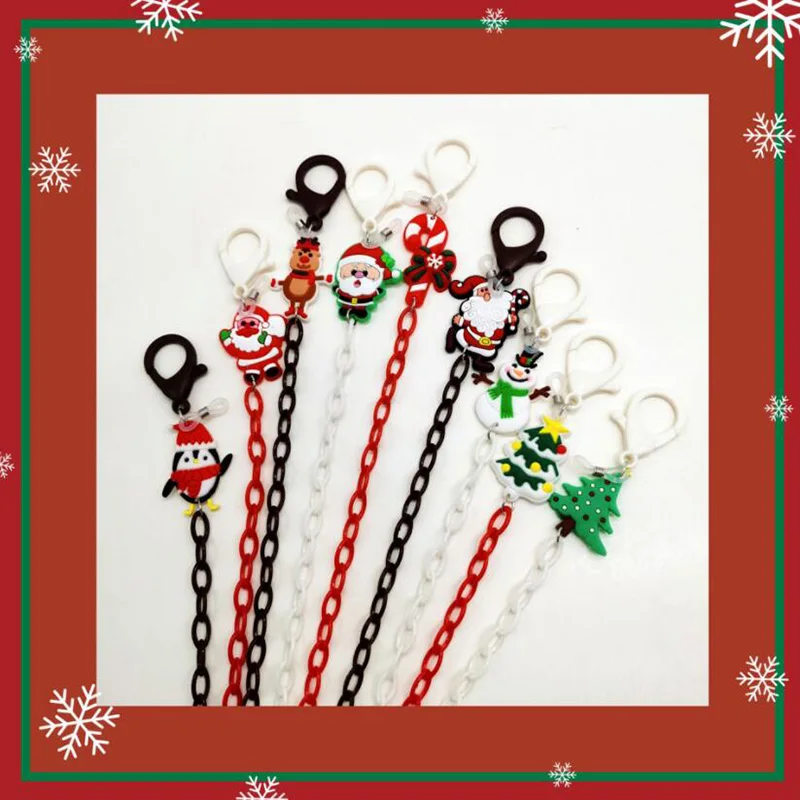 Children Masks Chain Creative Cartoon Christmas Colorful Acrylic Mask Rope Holder Non-slip Eyeglass Accessories For Kids Student