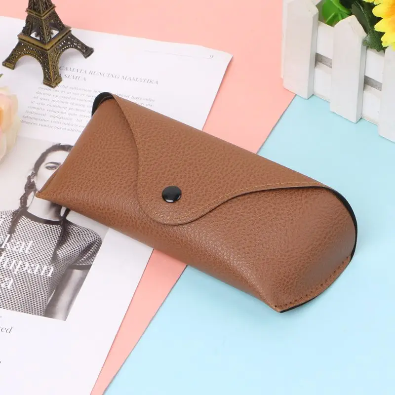 Durable Leather Eye Glasses Sunglasses Shell Hard Case Protector Box Pouch Bag