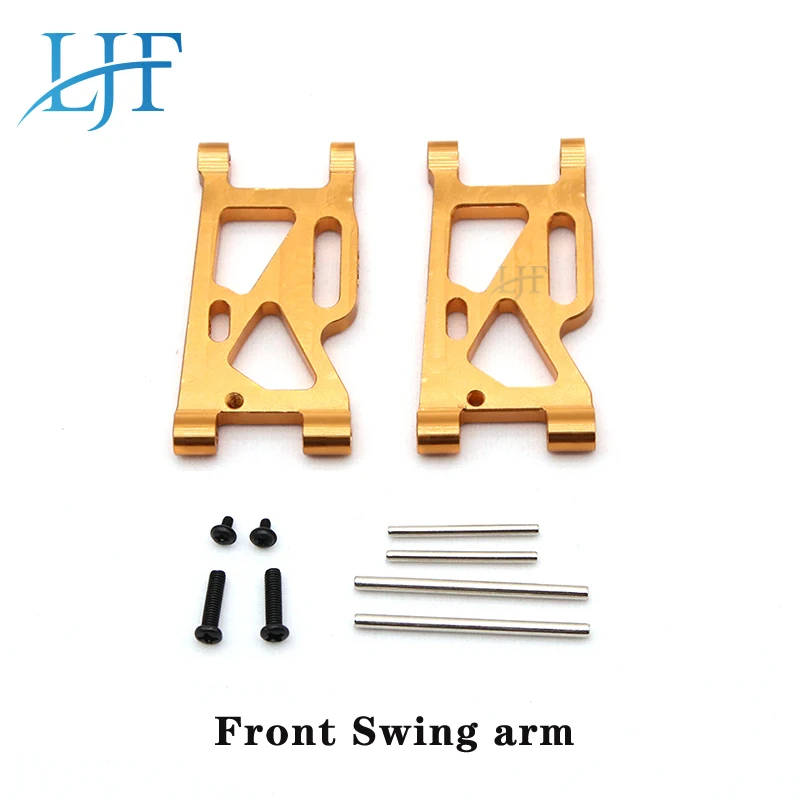 Ljf wltoys 1:14 144001 rc carro atualizar peças de reposição metal balanço braço c assento de direção copo da roda traseira assento direção grupo ouro l09