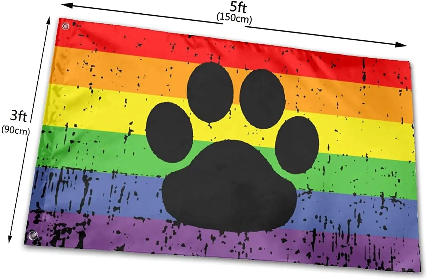 LGBT Gay Lesbian Furry Paw Pride Rainbow National Flag Outdoor Decorative Flag Garden Flag Landscape Flag 3x5 Foot