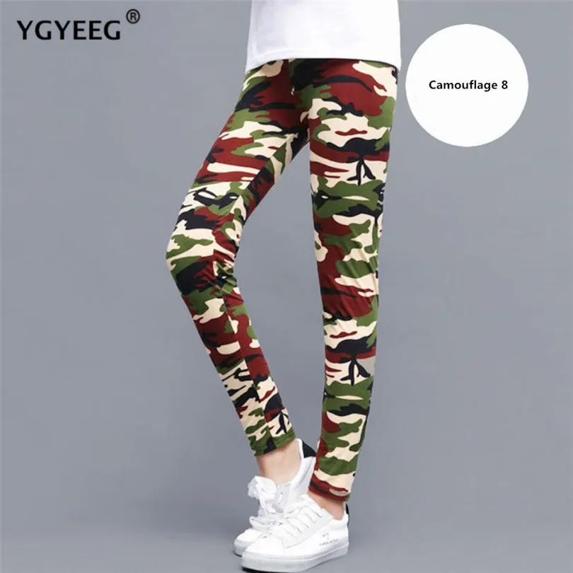 

YGYEEG High Quality Women Leggings Skinny High Elastic Spring Summer Jegging Camouflage Pants Slimming Women Fitness Bottom