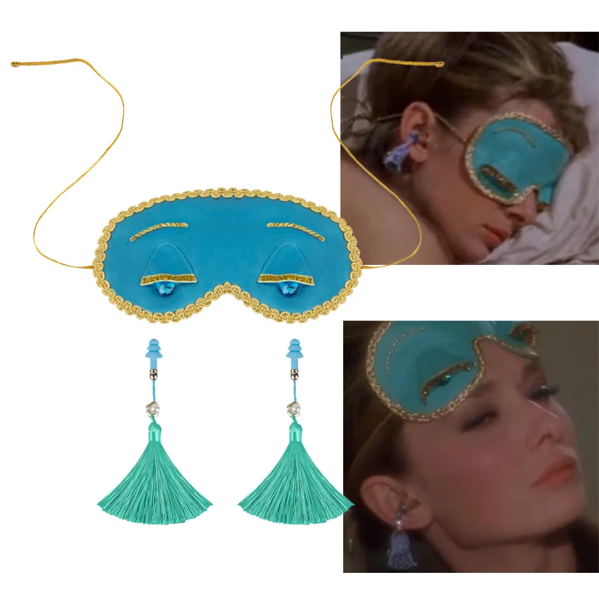 Audrey Style Breakfast at TF Cosplay clover foglio maschera per dormire d'oro con nappe tappi per le orecchie ciglia puntelli per feste per san valentino