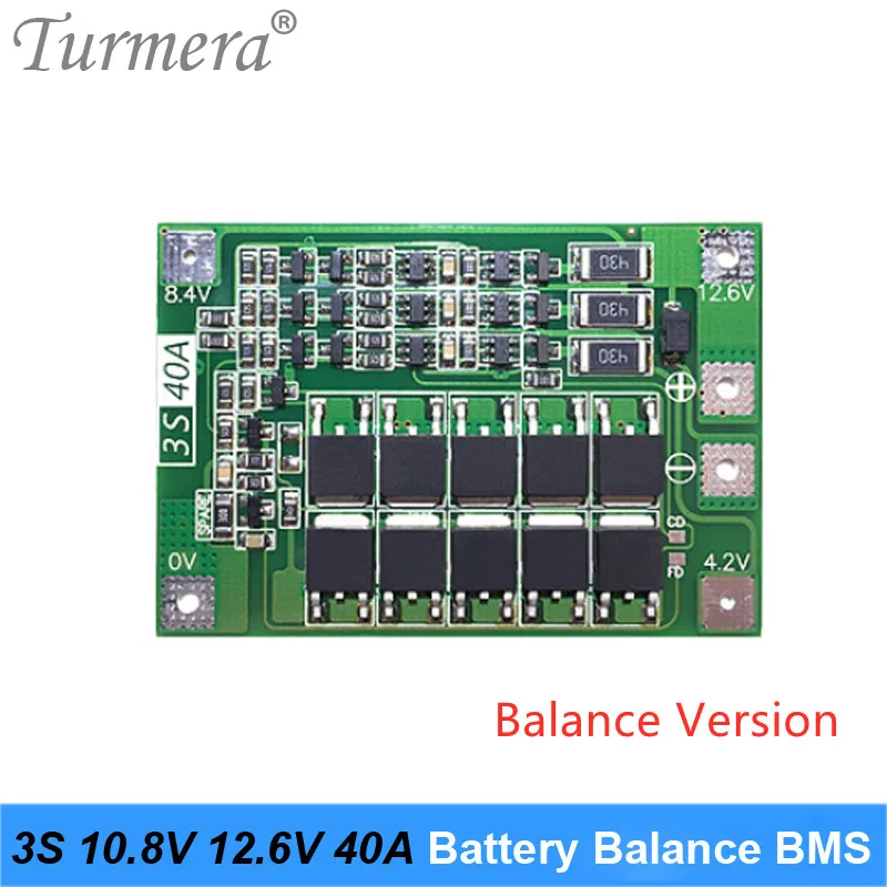 Balance BMS 3S 40A bateria litowa 18650 21700 26650 płyta ochronna 10.8V 12.6V dla wiertło do wkrętarki i reflektor użyj Turmera