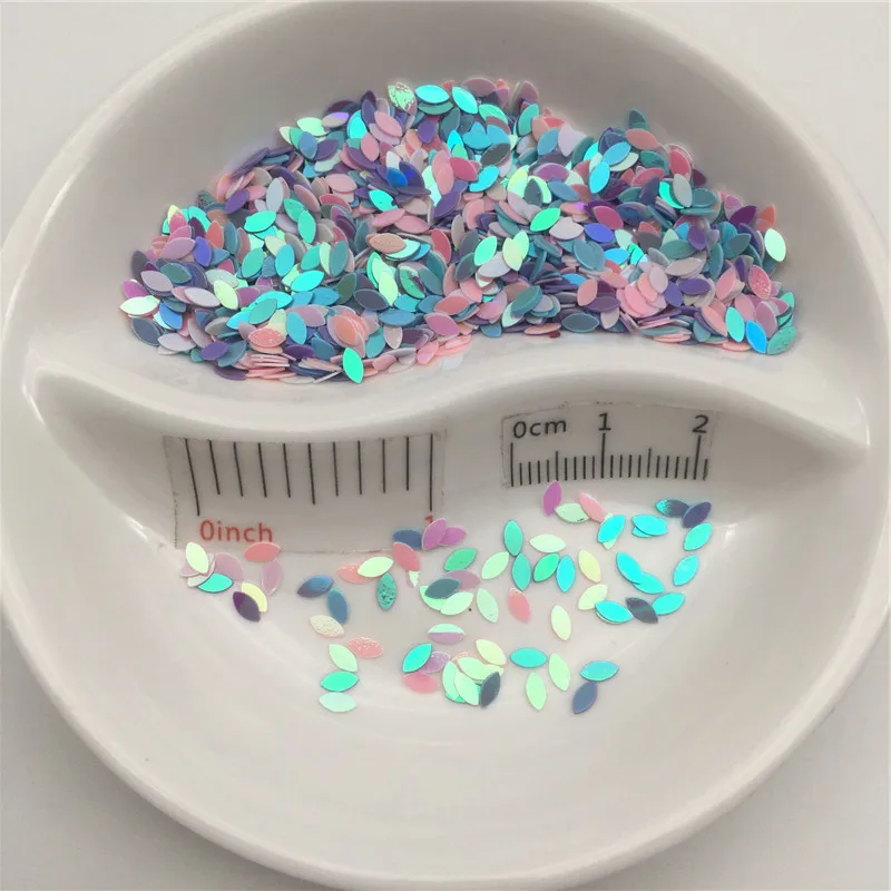 New! 20g 5mm Oval Horse Eyes Shape PVC loose Sequins Paillettes for Nail Art manicure/sewing/wedding decoration confetti