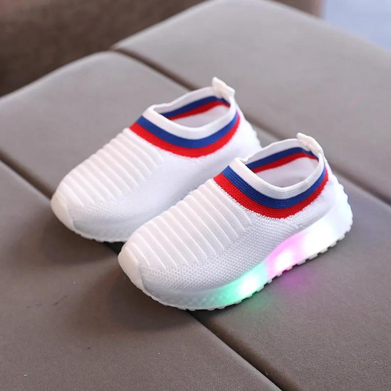 LED Light Toddler & Children Shoes Breathable Baby Girls & Boys Running Shoes Soft Bottom Little Kids Sneakers Size 21-30