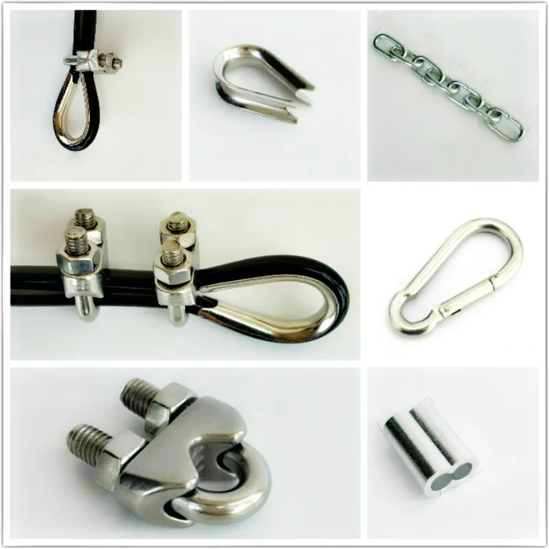 Wire Locks Stainless Steel Rings Joints, Double Hole Attachment Sleeves, Iron Chains, Metal Buckle, Gym, DIY, Homemade Accessor