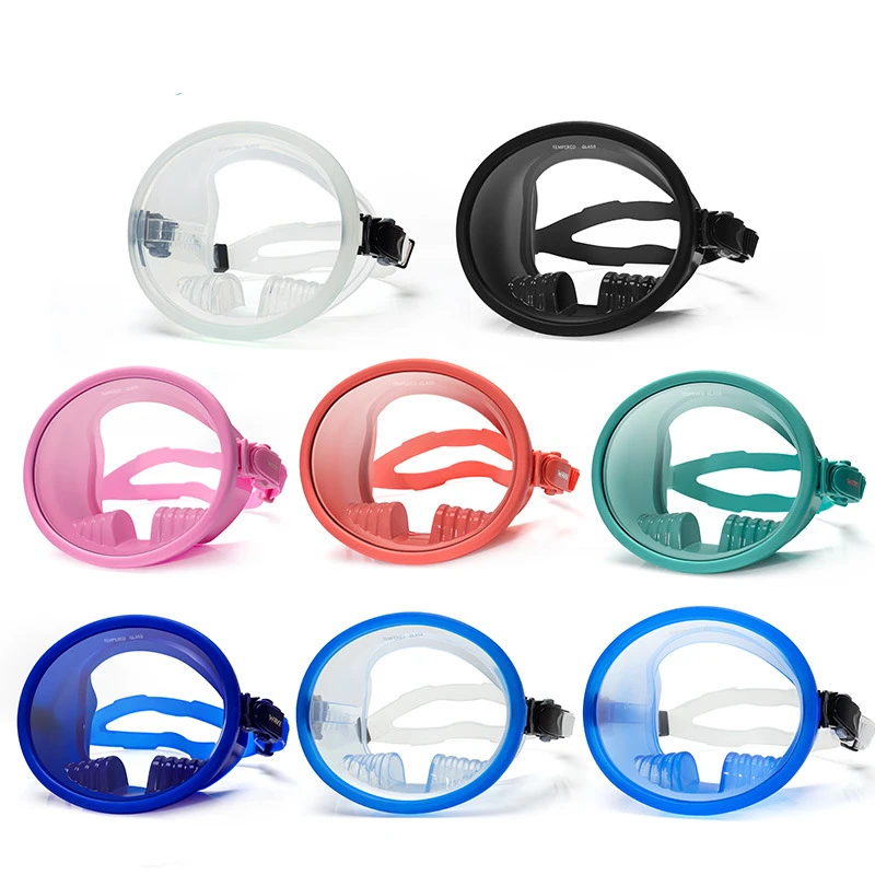 Fonoun Full Screen Diving Masks Antifog High Definition Tempered Glass Soft Silicone Washer Adjustable Buckle M1332