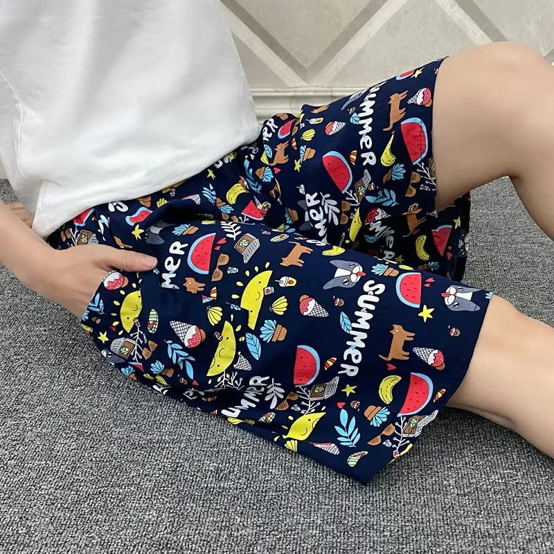 Plus Size Home Pants Pijama Women Pajamas Shorts Cotton Floral Printing Shorts Japanese Style Simple Beach Bottoms Loose ouc1074