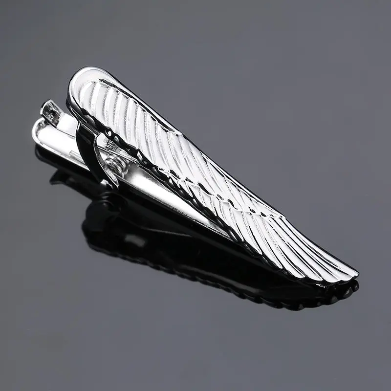 

High quality metal tie clip new fashion jewelry carving wing tie clip pin men's wedding party clothing tie badge gift