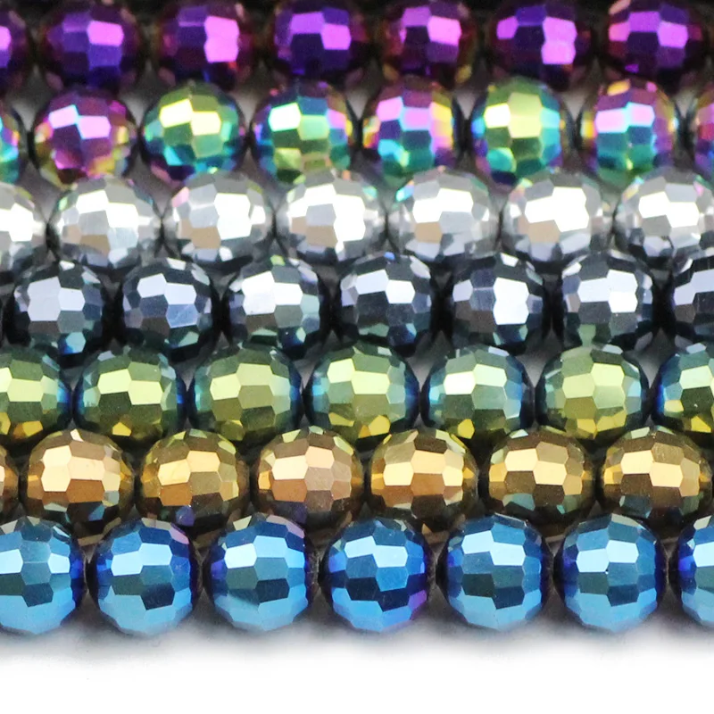 JHNBY 10mm 96 Faceted ball Austrian crystal beads 30pcs plated color Round Loose beads for Jewelry bracelet necklace making DIY