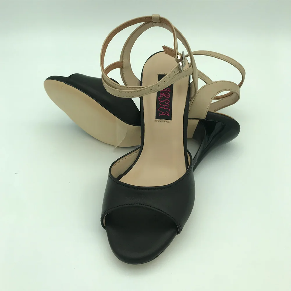 Sexy Flamenco Dance Shoes Argentina Tango Shoes dropshipping Party shoes T628284BNL Leather Hard Sole 7.5cm 9cm heel available