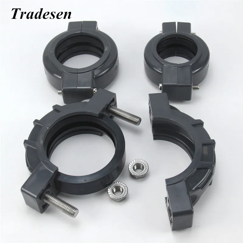 1 stücke UPVC DN32-DN80 Slot hülse joint Clamp Stecker Garten Bewässerung Wasser PVC Rohr Adapter Mechanische Rohr Verbindung