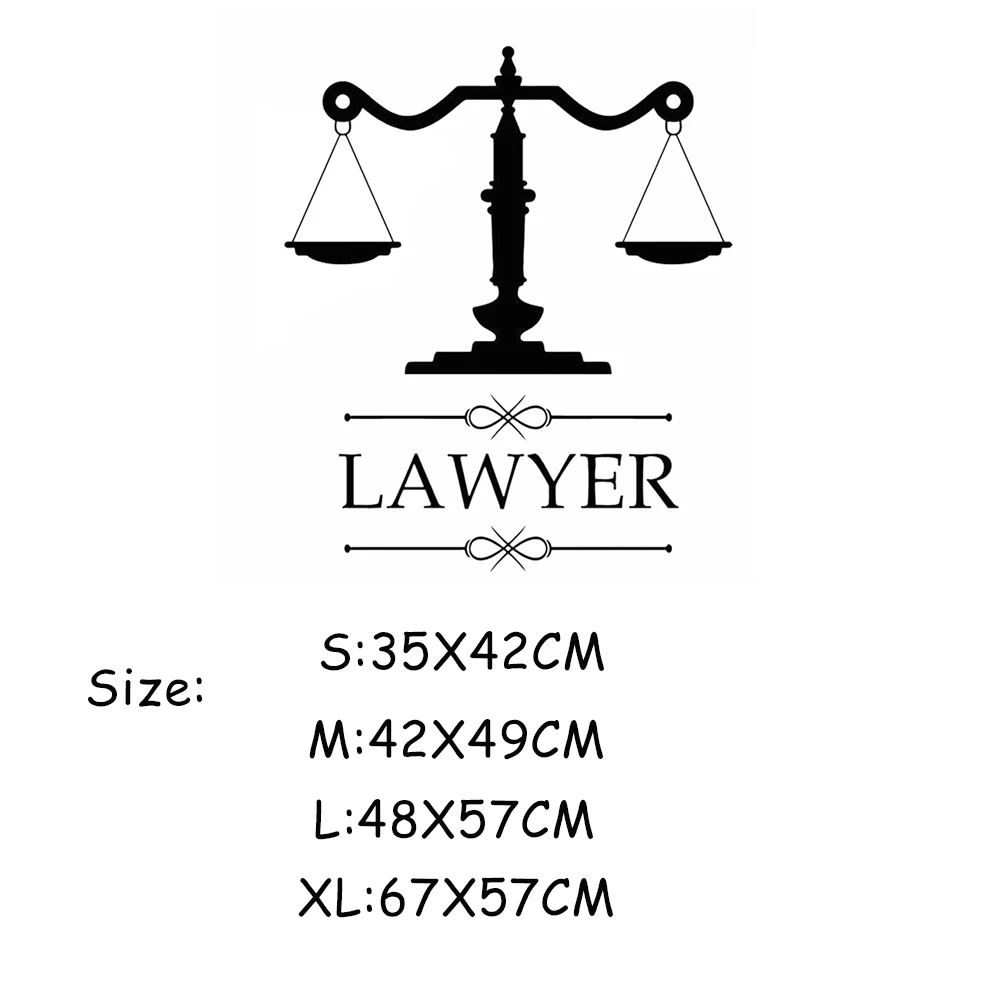 Wallpaper Decor Of Law Firm Logo Lawyer Wall Vinyl Decal Personalization Sticker Company Name Justice Scale Window Decoration