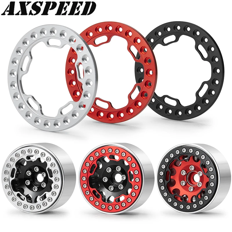 

AXSPEED 1.9" RC Wheels Outer Rings 52mm Aluminum Alloy Replacement Wheel Beadlock Ring for 1/10 Axial SCX10 TRX4 TRX6 D90