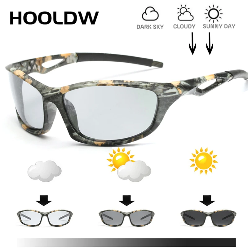 

HOOLDW Men Photochromic Sunglasses Polarized Chameleon Sun glasses Men Day Night Driving Anti-glare Goggle Glasses Oculos de sol