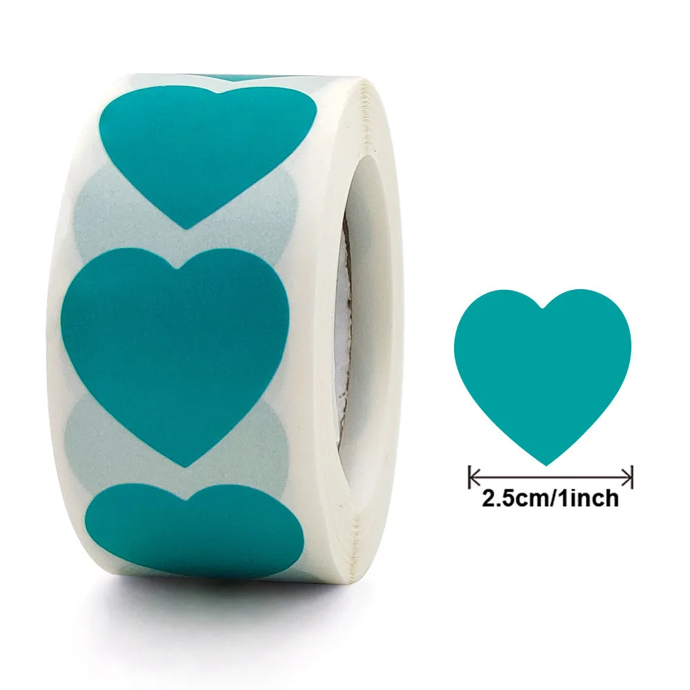 Colorful Heart ShapeSticker For Kids Reward Sticker Pink Dots Labels Valentine's Day Love Sticker Label Gift