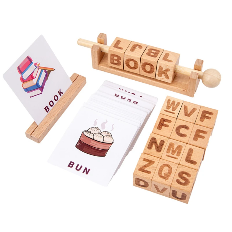 

Montessori Toys 3D Building Blocks Spelling English Words Math Operation Learning Card Cognitive Number Letter Math Toys