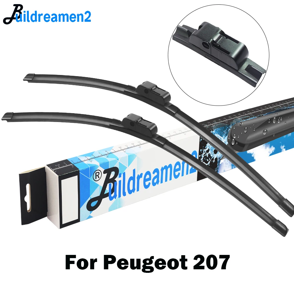 

Buildreamen2 автомобильные безрамные щетки стеклоочистителя резиновые стеклоочистители для Peugeot 207 хэтчбек SW Station Wagon CC Coupe 2006-2015