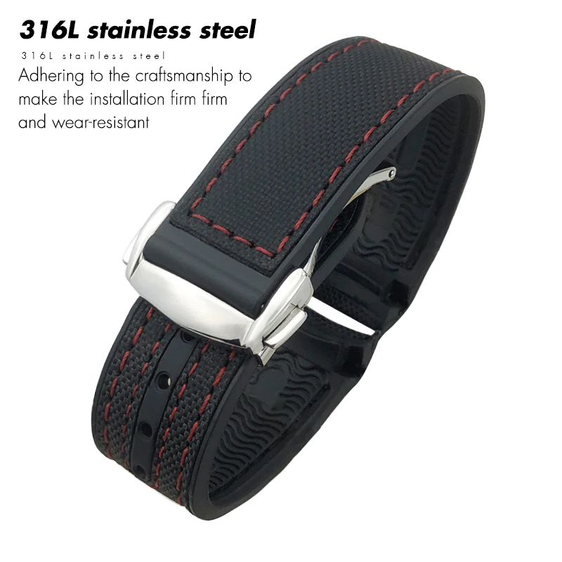 22mm 21mm 20mm 19mm Nylon Leather Rubber Watchband Fit for Longines Hydroconquest HUAWEI GT 2 Samsung Silicone Seiko Watch Strap