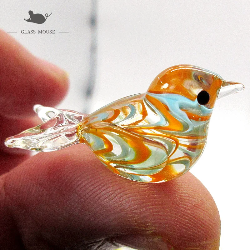 

Miniature murano glass bird decorative Figurine Japan Style Home garden decor accessories lovely handmade glass Animal ornament