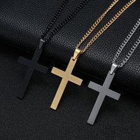 Vintage Gothic Pendant Cross Necklace Cool Street Style Punk Jewelry For Men Women Black Chain Accessories On the Neck Gift