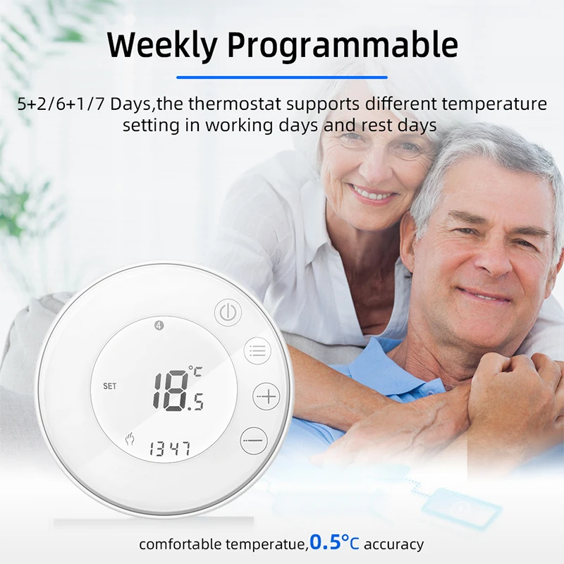 Tuya Smart WiFi Thermostat Temperature Controller for Water Electric Floor Heating,Water Gas Boiler,Alexa Google Home Remote