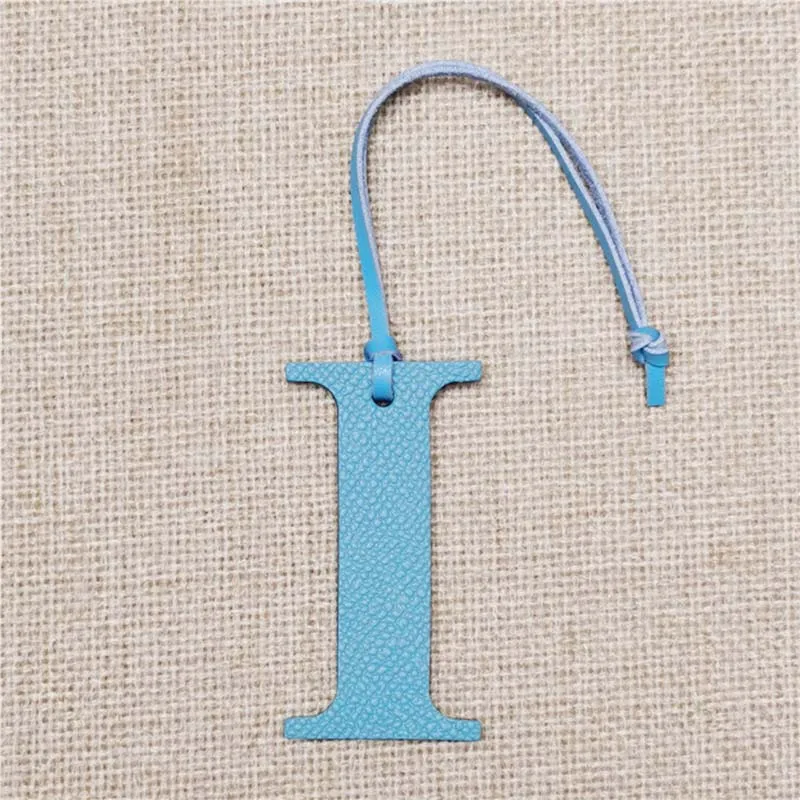 HIGHREAL Custom Made Luxury Genuine Leather Character Letter I Keychain Women Bag Charm Backpack Pendant image 6