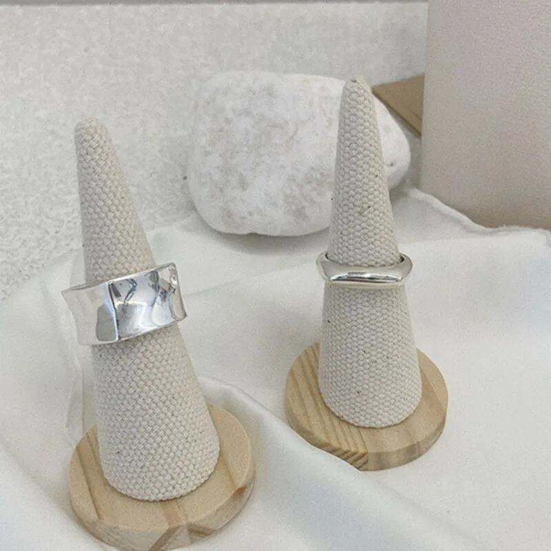 925 Sterling Silver Cube geometryczna szerokość Finger Rings dla kobiet pary New Fashion akcesoria imprezowe biżuteria