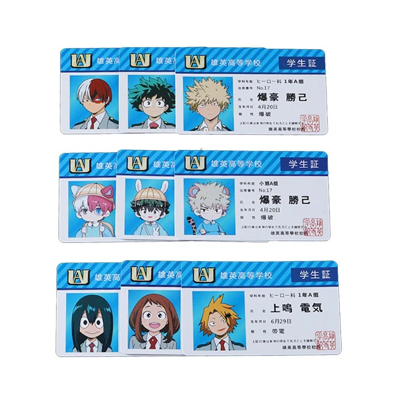 Anime Peripheral My Hero Academia PVC Student ID Card School Food Card