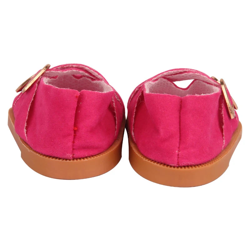 7 cm Leather Doll Shoes For American 18 Inch Doll Double Hearts Villus Shoes Boots For 43 cm Baby New Born&OG,1/3 BJD Girl Doll - Image 6