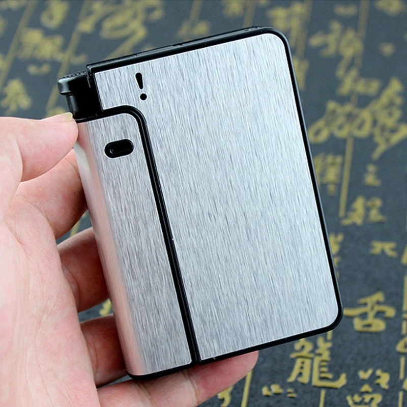 Automatic Cigarette Case 10pcs Cigarette Capacity Can Mount Lighter Metal Cigarette Box For Men Smoking Nice Gift Dropshipping