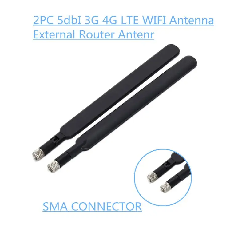 2PCS 5dBi High Gain WiFi Antenna SMA Male 4G LTE Wireless Router Antenna for huawei B315 B310 B593 B525 B880 B890 E5186