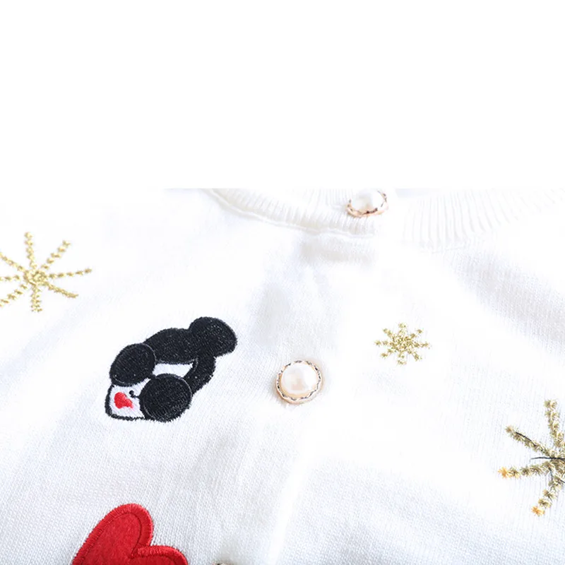 Spring Women\'s Embroidered Sweater Cute Star Embroidered Pearl Button Knit Cardigan New in 2024