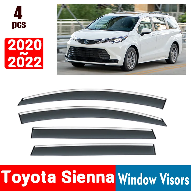 

Оконные козырьки для Toyota Sienna 2020-2022, дождевики для окон, дождевик, дефлектор, тент, защита на вентиляционное отверстие, затеняющий чехол, отделка