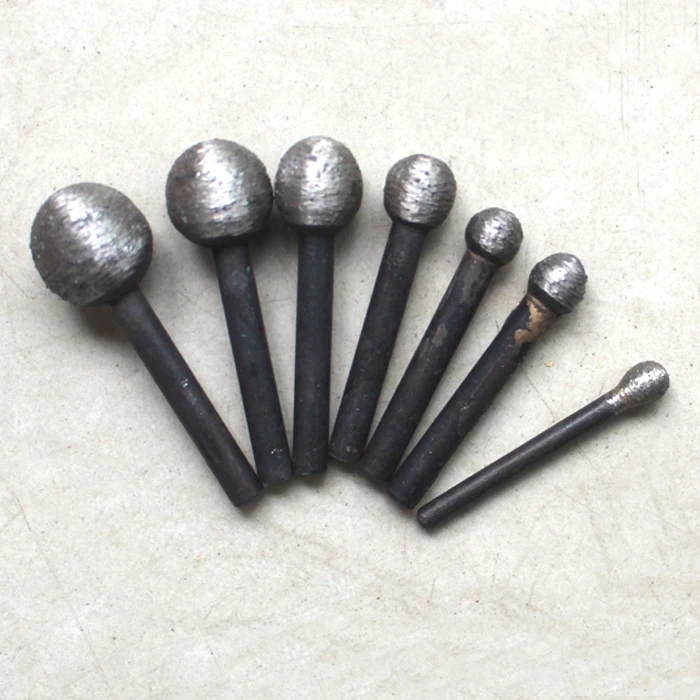 

3pcs/lot OD6-20MM Ball sintered diamond Grinding Head 6mm Shank 46# Gravestone Marble Engrave Carving Tools