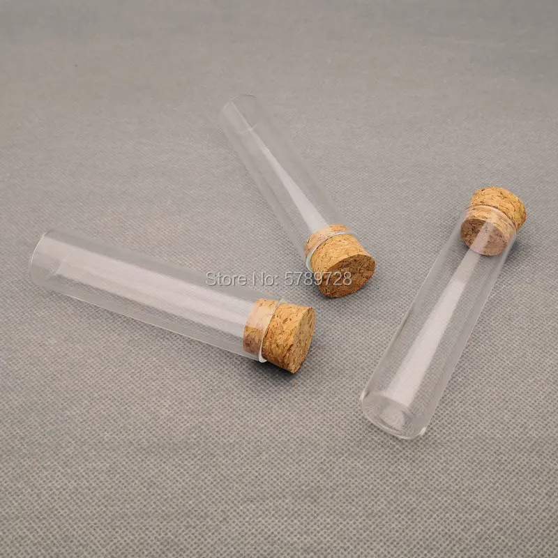 

30pcs/lot 25x100mm clear Glass Flat bottom test tube with cork stopper,Lab Thickened glass reaction vessel with flat mouth