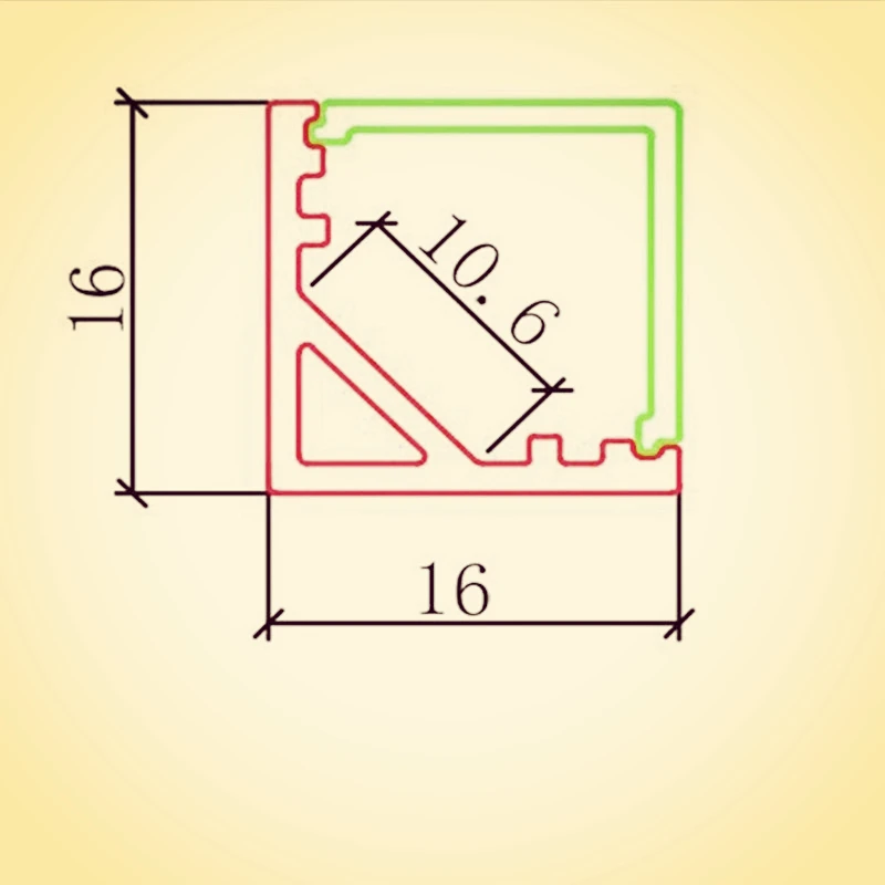 10-30pcs 40inch 1m 90 degree profile ,kitchen cabinet wardrobe bar light, 12mm strip  triangle corner aluminum channel  housing