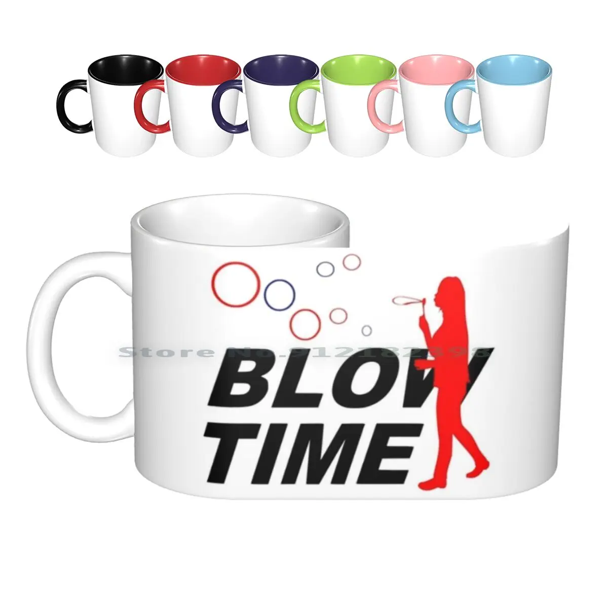 Blow Time Ceramic Mugs Coffee Cups Milk Tea Mug Blow Bulb Bulbs Creative Trending Vintage Gift Bottle Cup