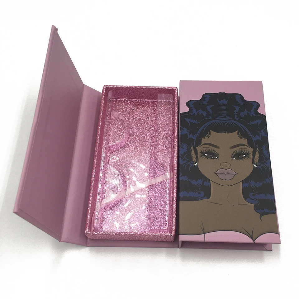 Lash Boxes with Tray Makeup False Eyelash Box Case Magnetic Empty Eyelash Packaging Box Wholesale