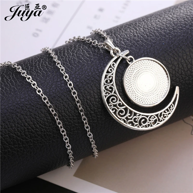 JUYA Schmuck DIY 5PCS Größe 45 + 5cm Metall Kette Länge Alten Mond Halskette Anhänger Cabochon Für frauen Schmuck Machen Zubehör – Detail 3