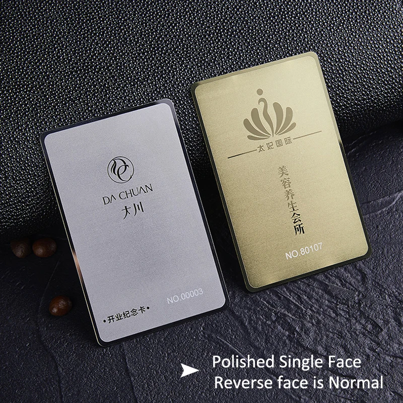 Polished VIP Membership Custom Metal Card High-Grade Steel for Barber Shop Beauty Salon Hotel Fitness