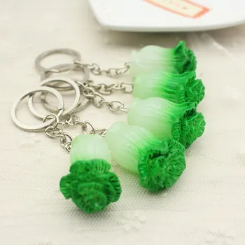 남녀공용 시뮬레이션 야채 녹색 배추 키체인, 키링 선물 액세서리, 신발 키체인 