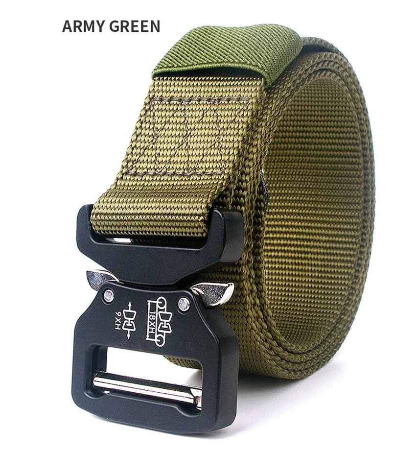 Belts For Men Male Canvas Tactical Belt Buckle For Jeans Quick Release Buckles Trousers Casual Nylon Black Waist Belts