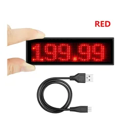 Insignia Led de desplazamiento roja, tarjeta de visita recargable, pantalla con imán, etiqueta de nombre LED, programable, 44x11