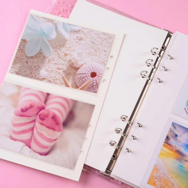 150 Pockets Loose Leaf Binder Notebook Photo Frame Album PVC Inner Core Cover Notebook Business Cards Holder